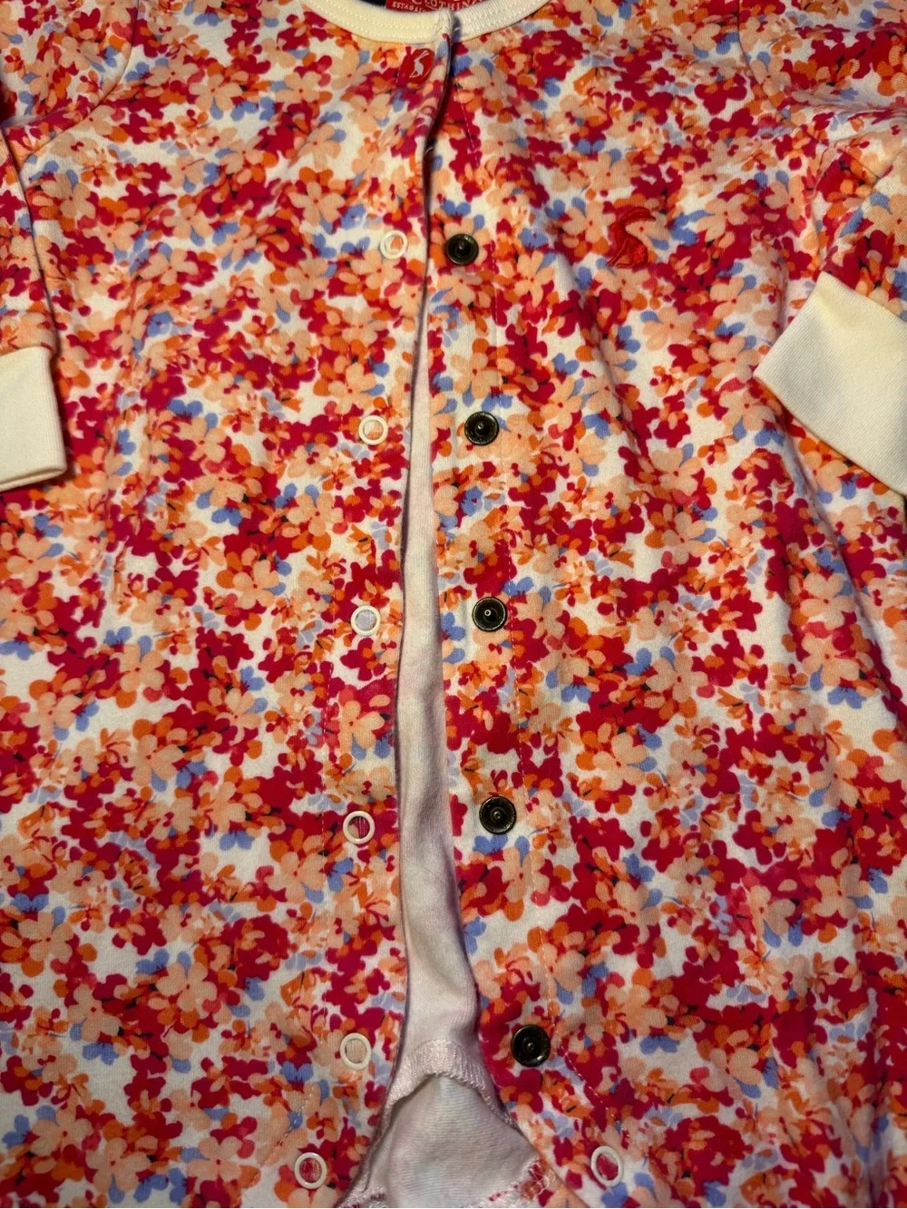 Joules Pink & Multi Floral Baby Sleepsuits